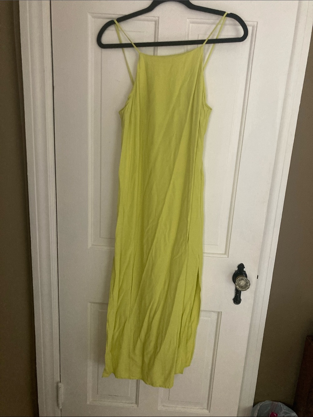 Topshop Neon Lime Slip Maxi Dress